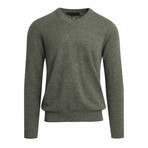 Classic V-Neck Sweater // Forest Heather + Coal (M)