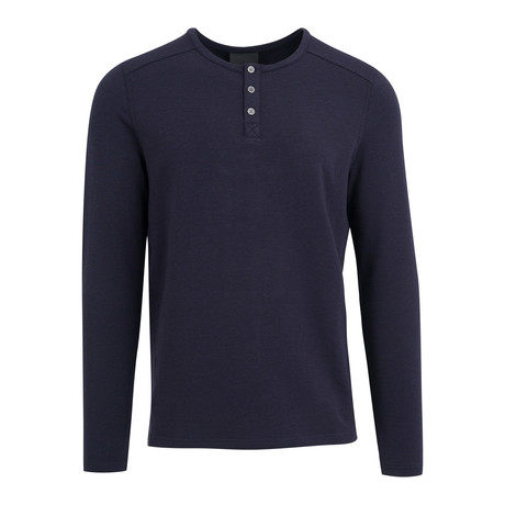 Three Button French Terry Henley // Navy (S)