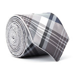 Reversible Tie // Charcoal + Navy Plaid