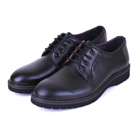 Selim Contrast Lace-Up Derby // Black + Maroon (Euro: 40)