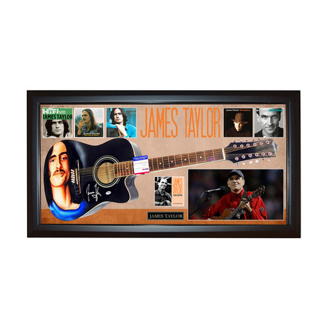 James Taylor Signed Guitar + Display