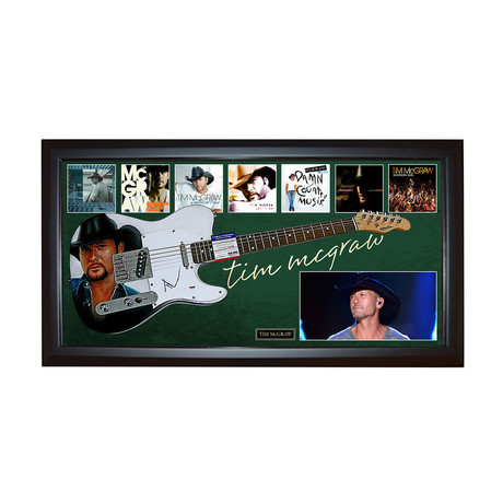 Tim McGraw Signed Guitar + Display
