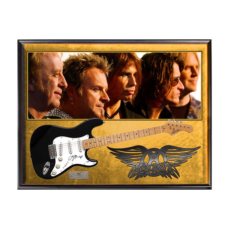 Aerosmith Joe Perry Signed Guitar + Display