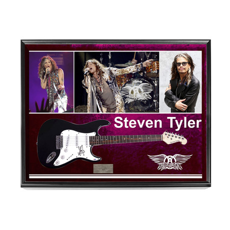 Aerosmith Steven Tyler Signed Guitar + Display