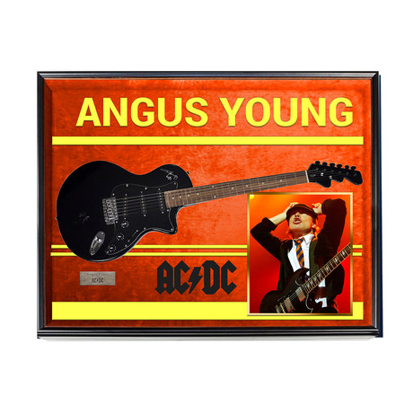 AC/DC Signed Guitar + Display