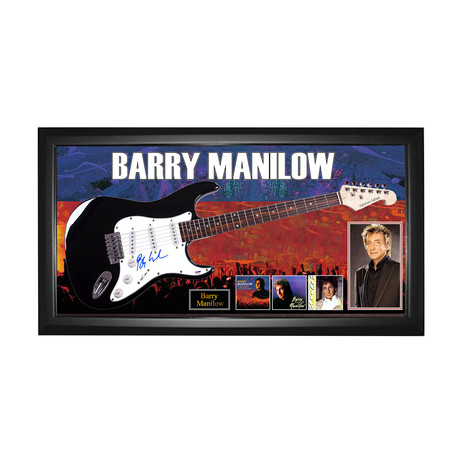 Barry Manilow Signed Guitar + Display