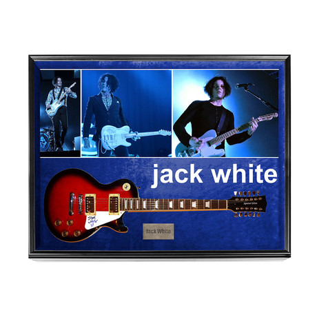White Stripes Jack Signed Guitar + Display