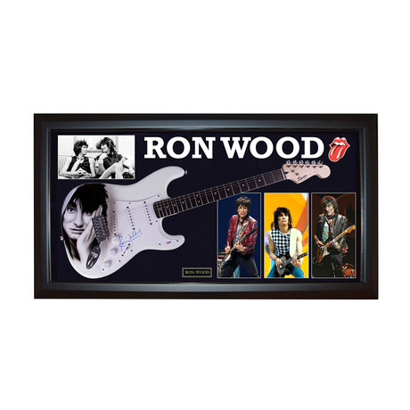 The Rolling Stones Ron Wood Signed Guitar + Display