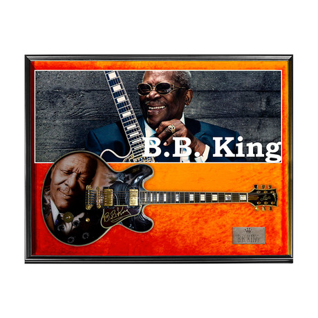 B.B. King Signed Guitar + Display