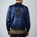 Cheltenham // Embroidered Reversible Jacket // Navy (L)