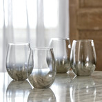 Ombre Silver Glasses // Set of 4