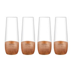 Linen Copper Stemless Flutes // Set of 4