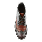 Men's Lace-up Wingtip Boots // Black Brandy (US: 8)