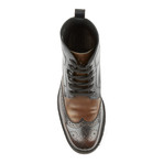 Two-Toned Wingtip Boot // Moss + Black (US: 7)