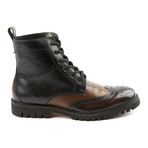 Two-Toned Wingtip Boot // Moss + Black (US: 7)