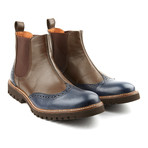 Chelsea Wingtip Boot // Brown + Blue (US: 7)