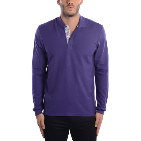 Long-Sleeve Polo // Purple (S)