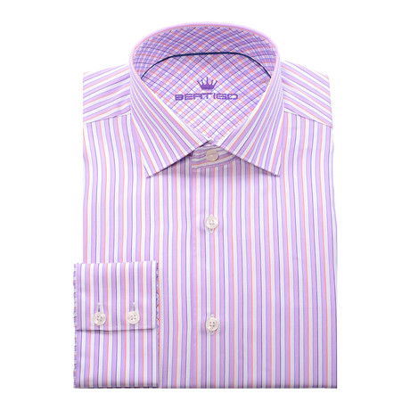 Offer Button-Up Shirt // Purple + Pink (S)
