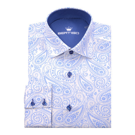 Mark Button-Up Shirt // Baby Blue + White (S)