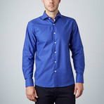 Luca Baretti // Modern Fit Shirt // Solid Navy Blue (US: 17R)