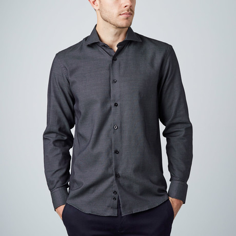 Textured Dress Shirt // Black (US: 15R)