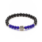 Celtic Knot + Cobalt Glass + Black Onyx Bracelet