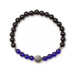 Celtic Knot + Cobalt Glass + Black Onyx Bracelet