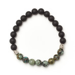 African Turquoise + Matte Black Onyx Bracelet