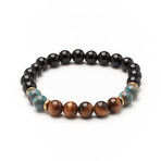 Tiger Eye + Black Onyx + Imperial Turquoise Bracelet