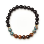 Tiger Eye + Black Onyx + Imperial Turquoise Bracelet