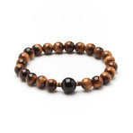 Black Onyx Surrounded by Tiger Eye Bracelet