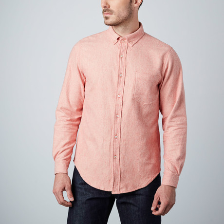 Pixel Button-Up // Coral (S)