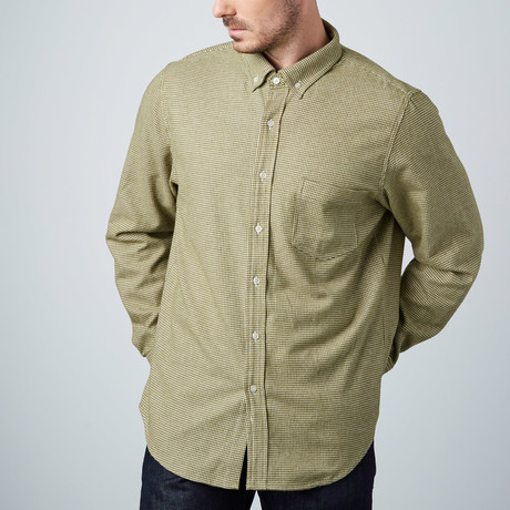 Check Button-Up // Olive (S)