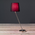 Modern Round Table Lamp // Black + Fuchsia // Set of 2