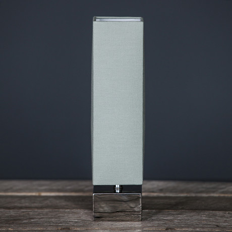 Modern Square Table Lamp // Celadon + White // Set of 2