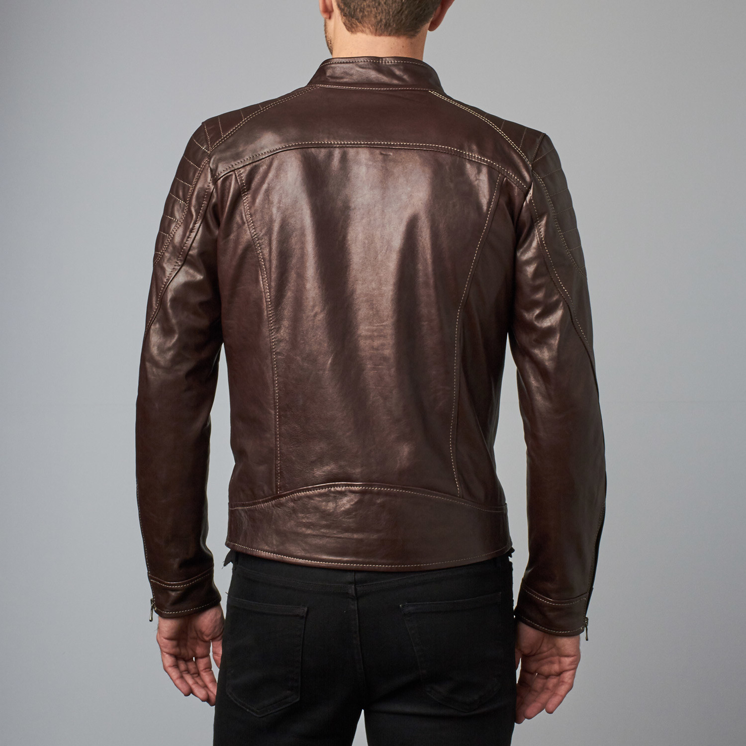 Leather Biker Jacket // Dark Brown (Euro: 60) - Menswear Essentials ...