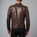 U411 Leather Biker Jacket // Dark Brown (Euro: 46)