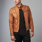 Hamilton Lamb Leather Biker Jacket // Tan (US: 44)