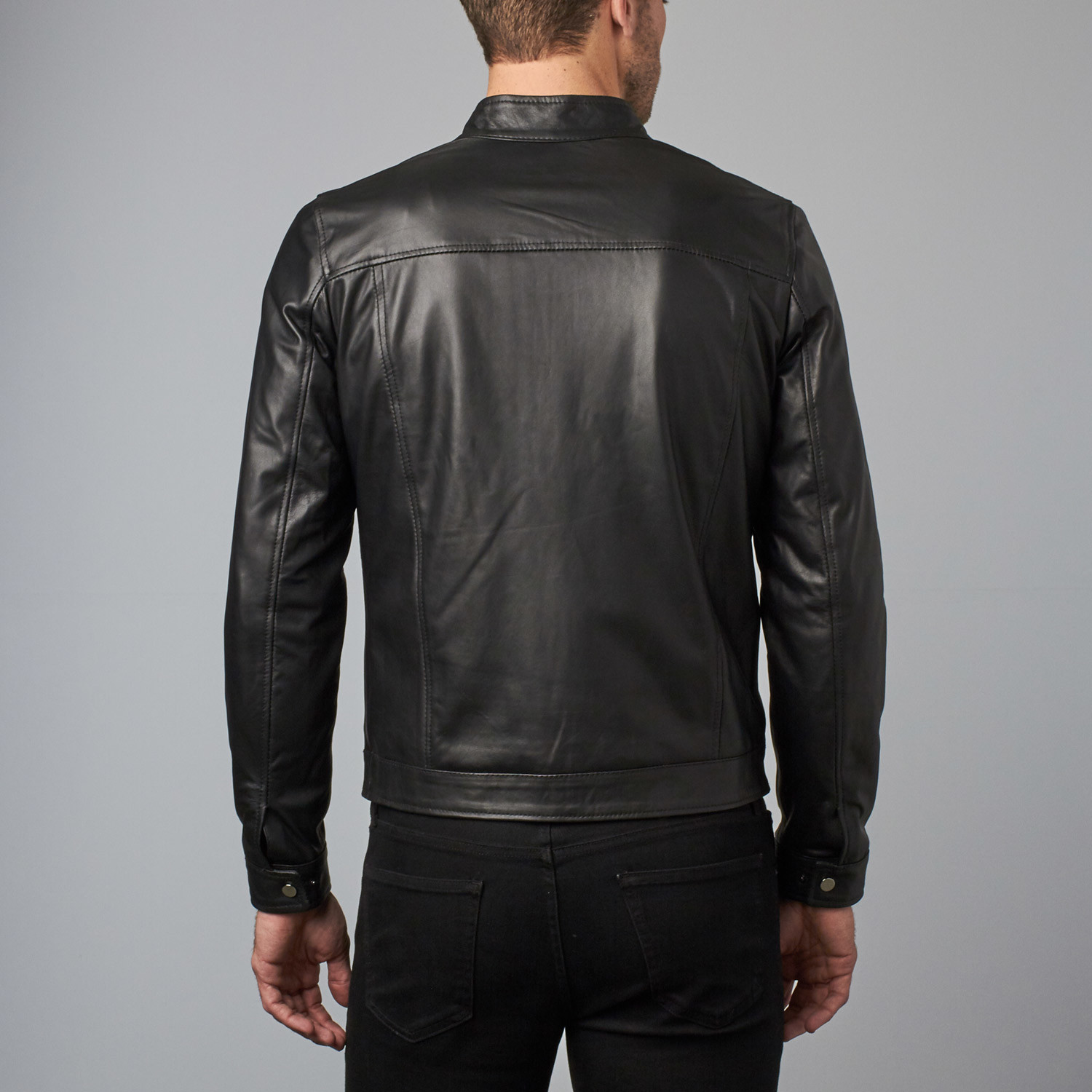 Ted Lamb Leather Biker Jacket // Black (Euro: 44) - AD Milano - Touch ...