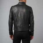 Max Creased Leather Biker Jacket // Black (Euro: 54)