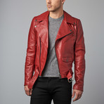 Chiodo Leather Biker Jacket // Red (Euro: 58)
