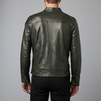 Hamilton Lamb Leather Biker Jacket // Green (Euro: 56)