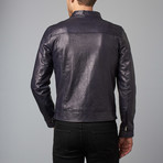 Hamilton Lamb Leather Biker Jacket // Blue (Euro: 62)