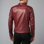 Hamilton Lamb Leather Biker Jacket // Red + Purple (Euro: 56)