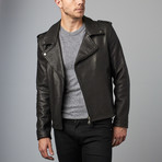 Cloud Wizened Lamb Leather Biker Jacket // Black (Euro: 52)