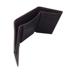 Canvas + Leather Tri-Fold RFID Wallet (Gray)