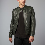 Hamilton Lamb Leather Biker Jacket // Green (Euro: 56)