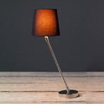 Modern Round Table Lamp // Black + Orange // Set of 2