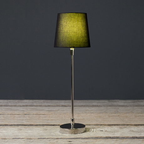 Modern Round Table Lamp // Black + Green // Set of 2