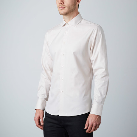 Textured Dress Shirt // Tan (US: 14R)